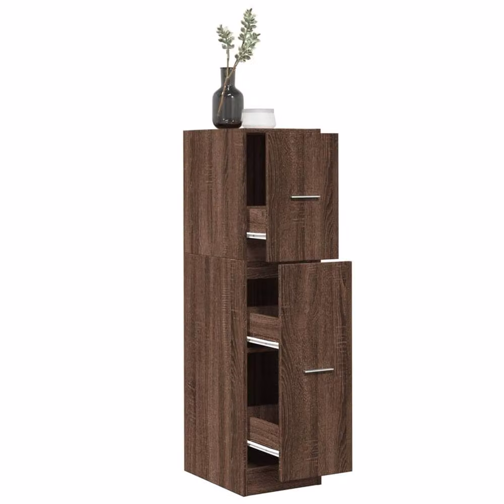 Berkfield Home Elegant Apothecary Cabinet in Brown Oak, W/D/H: 30 x 41 x 118 cm – 2