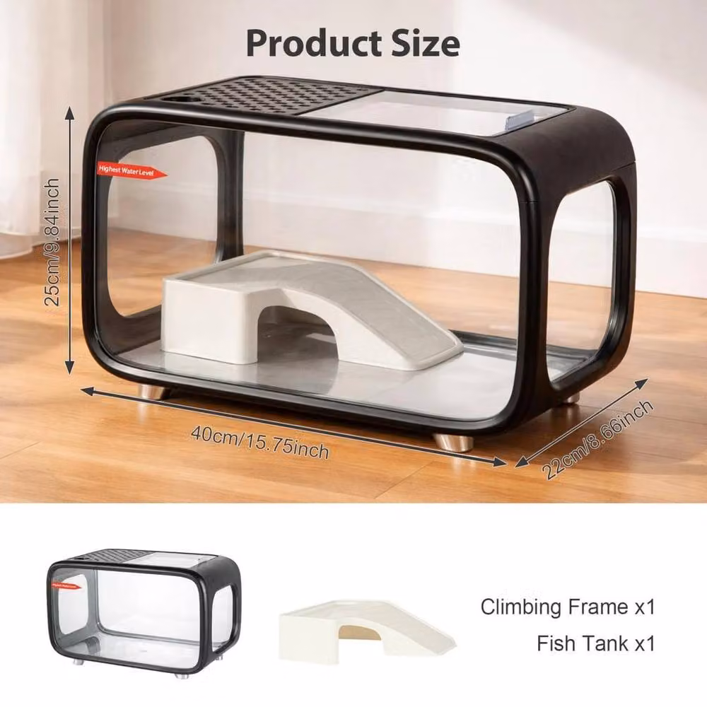 PAWNORA Compact Betta Fish Tank Kit Transparent Desktop Aquarium, Width: 40 cm, Depth: 40 cm – 2