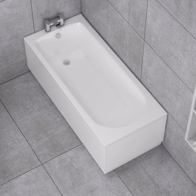 Royal Bathrooms Breeze Round Single Ended Acrylic Bath, White, W/D/H: 170 x 75 x 45 cm