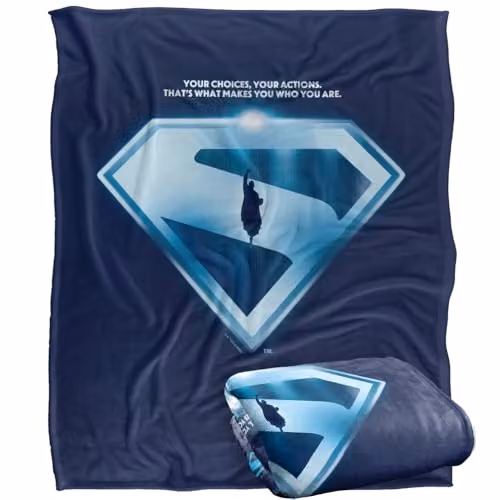 Warner Bros. Superman 2025 Your Choices Shield Super Soft Fleece Throw Blanket, Multicolour, W: 152 cm, D: 127 cm