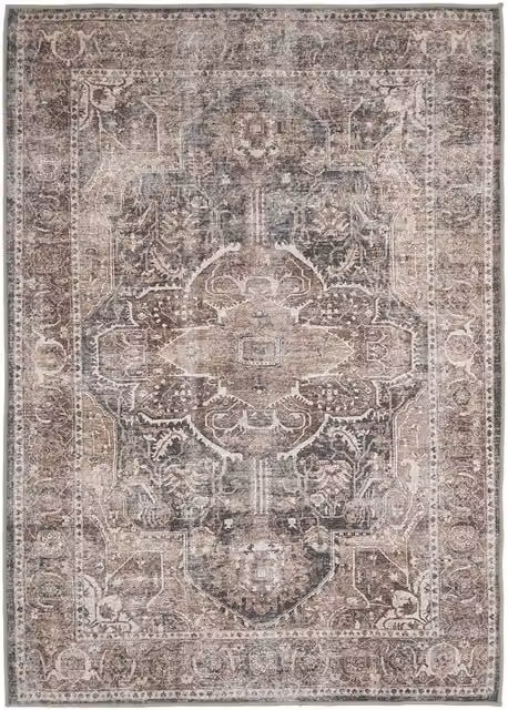 Kukoon Vintage Distressed Soft Pile Area Rug in Beige and Taupe, W: 280 cm, D: 380 cm – 1