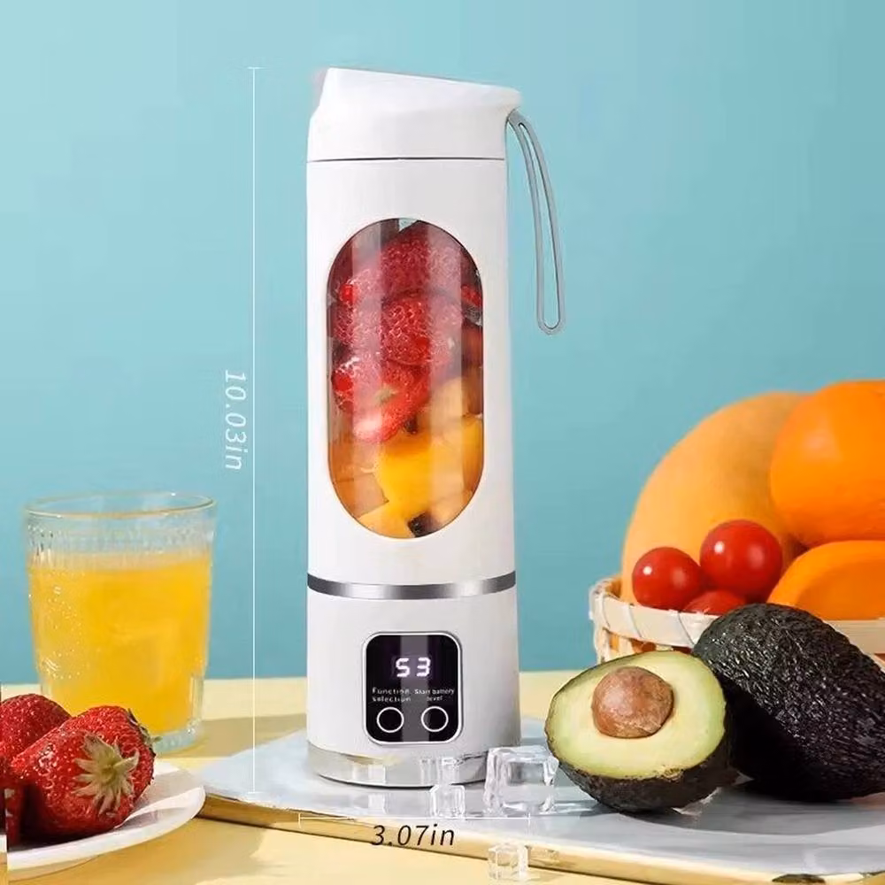 FLAVORA Portable USB Rechargeable Juicer, White, 450ml – 2