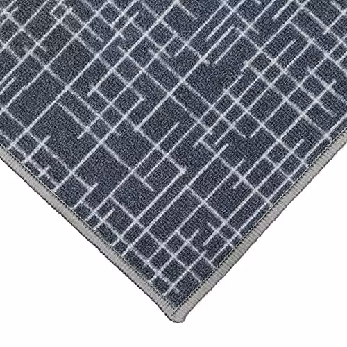 JVL Savio Machine Washable Non-Slip Door Mat, Grey, W: 40 cm, D: 60 cm – 4