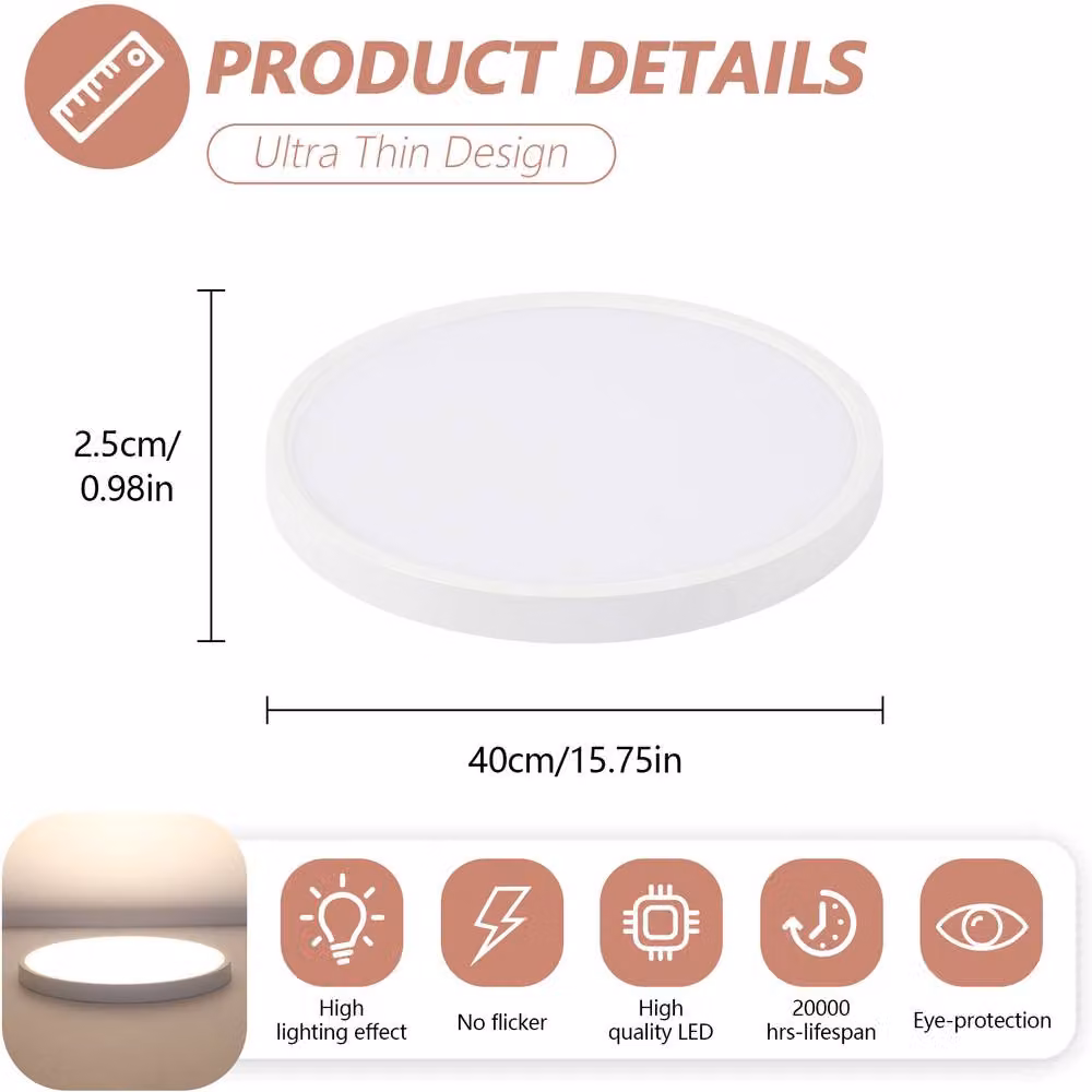 Pheashine Round LED Ceiling Light, 36W, White – 2