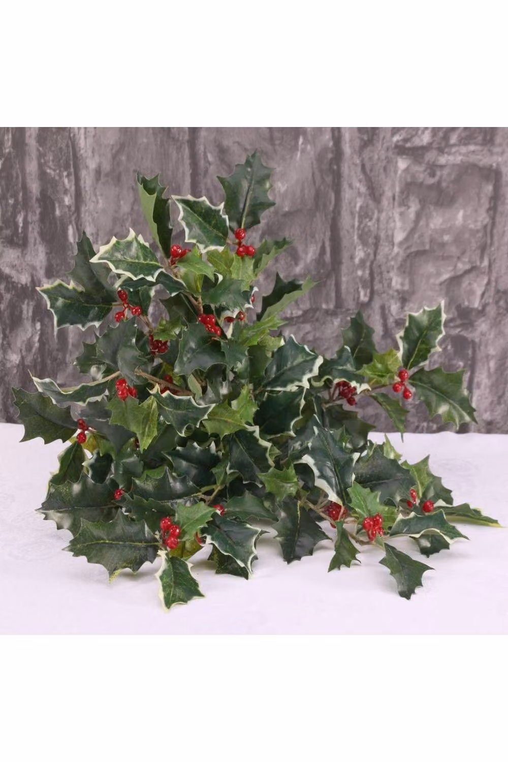 KDMD Mixed Green Holly Bush Artificial Flowers, 40 cm – 2