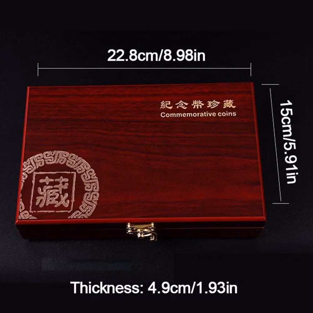 SPETLEK Brown Wooden Coins Display and Storage Box with 50 Plastic Capsules – 2