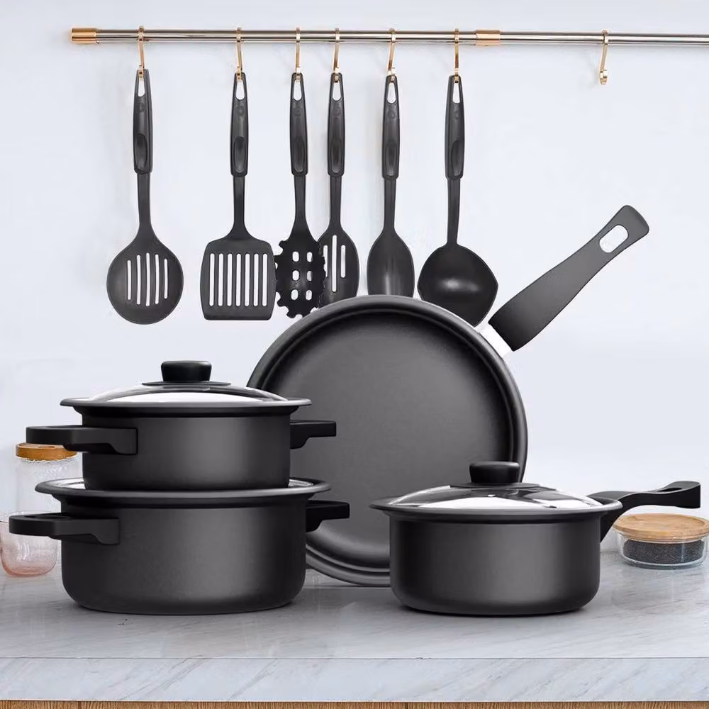 PAWNORA 13 Piece Non Stick Cookware Set in Black – 4