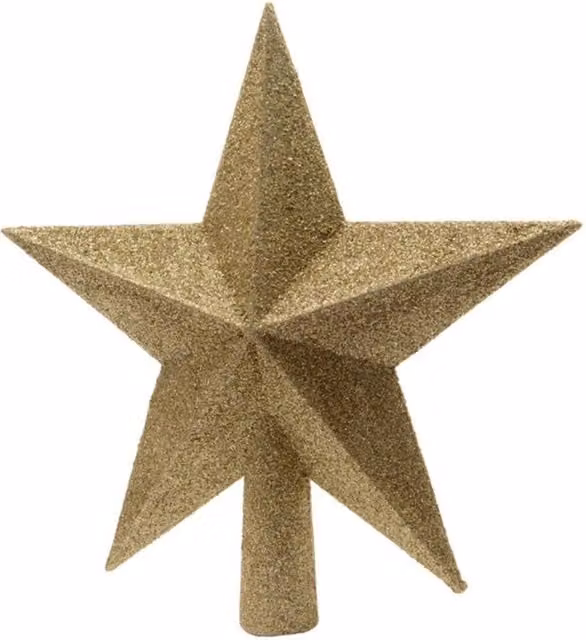 Kaemingk Gold Glitter Star Christmas Tree Topper