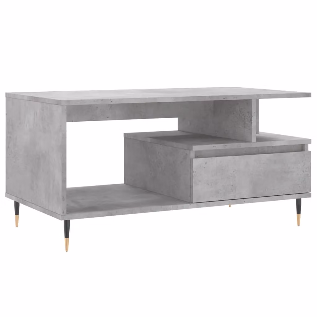 Berkfield Home Modern Concrete Grey Coffee Table W: 90 cm, D: 49 cm, H: 45 cm – 2