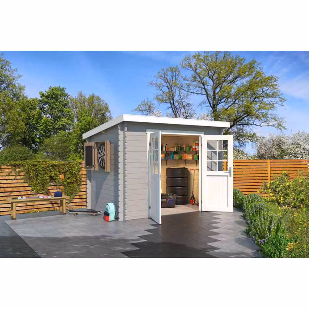 Lasita Maja Ltd San Jose 175 Log Cabin Garden Room and Home Office in Natural Wood, W: 295 cm, D: 213.1 cm, H: 210.9 cm – 2