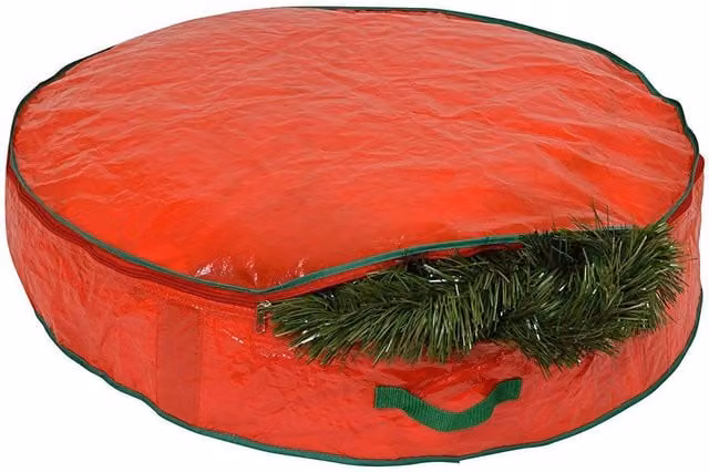 Shatchi Christmas Wreath and Garland Storage Bag in Red, W/D/H: 60 x 20 x 20 cm – 9
