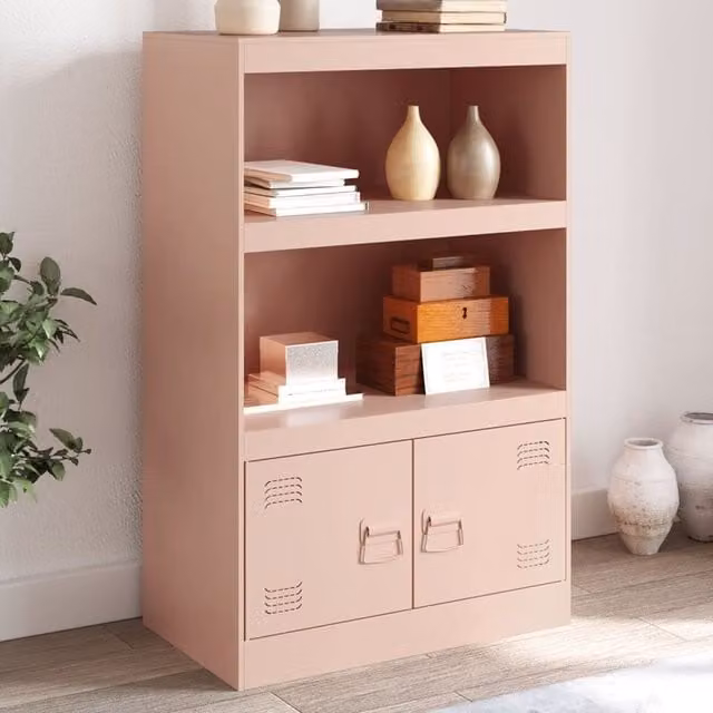 Berkfield Home Pink Metal Sideboard, W: 67 cm, D: 39 cm, H: 107 cm