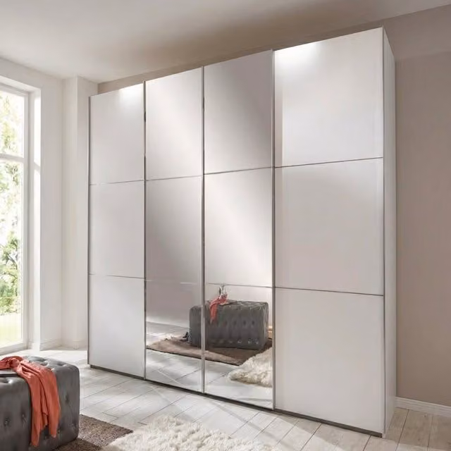 Escape 350cm 4 Door Sliding Wardrobe in White