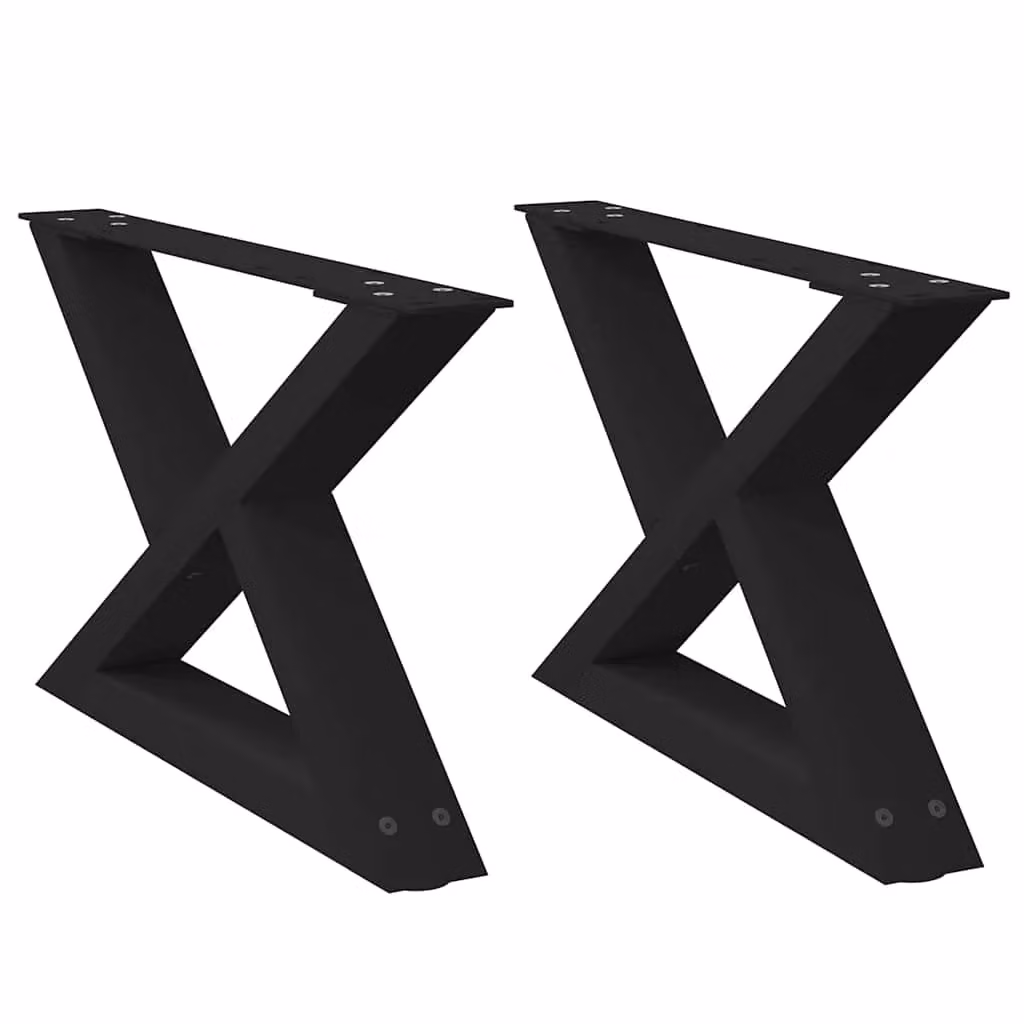 Berkfield Home Matt Black Steel Coffee Table Legs, 2 Pieces, Height: 60 cm – 2