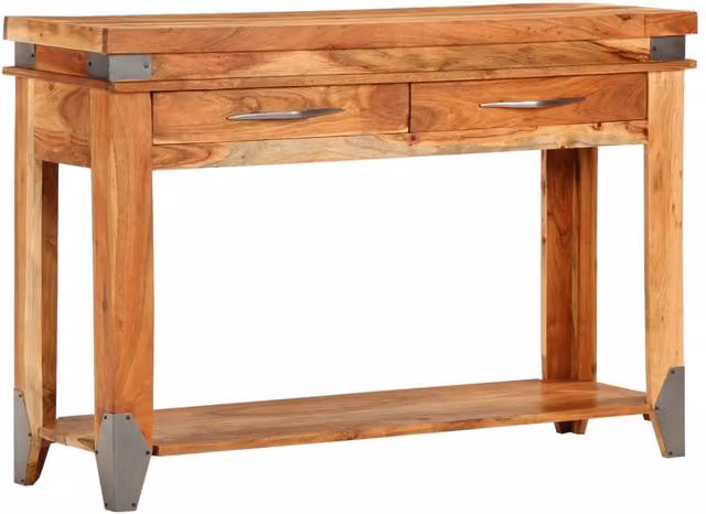 Berkfield Home Acacia Wood Console Table, Brown, W/D/H: 110 x 34 x 74 cm – 1