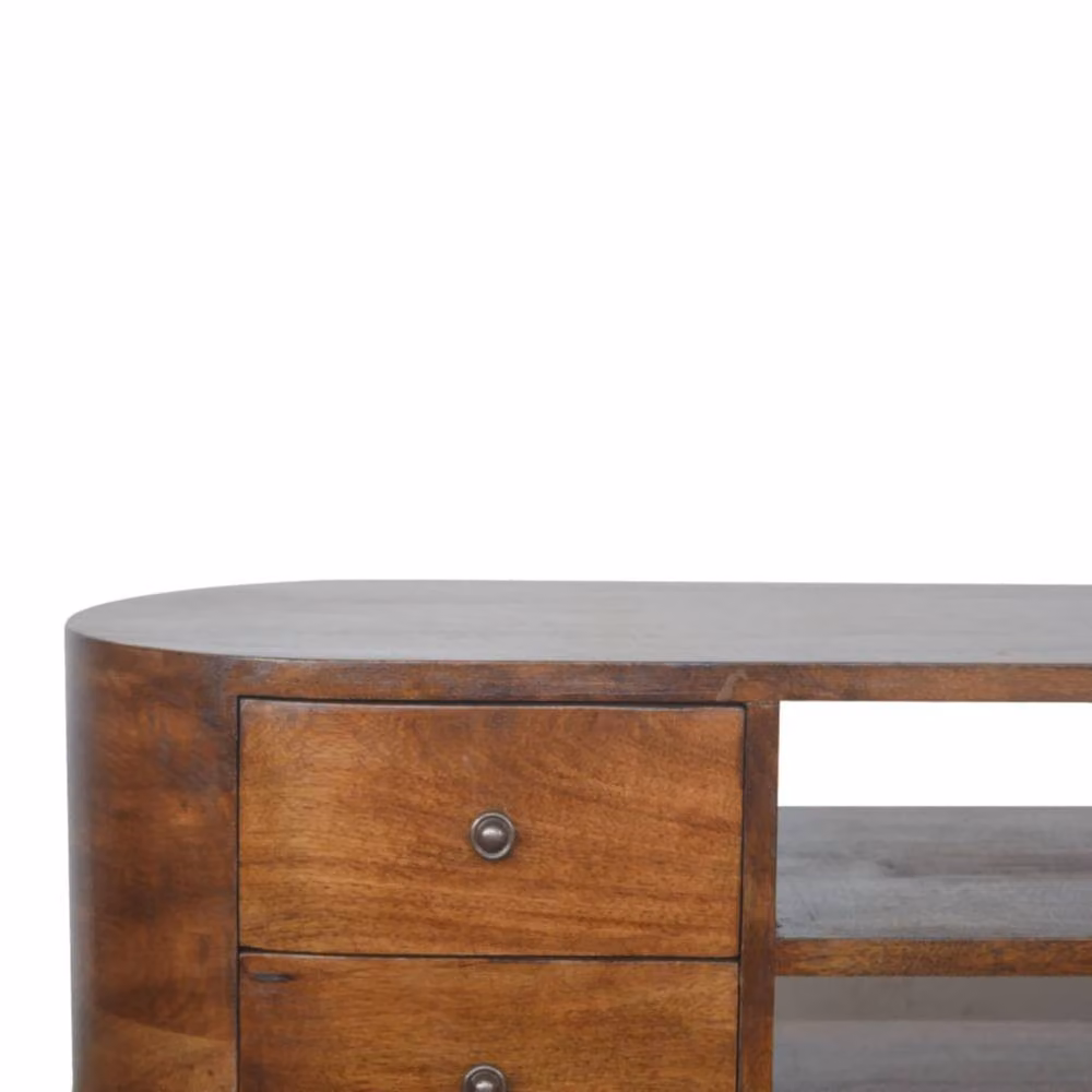 Wyld Haus Brescia Mango Wood TV Unit with 4 Drawers, Brown, W: 110 cm, D: 35 cm, H: 47 cm – 3