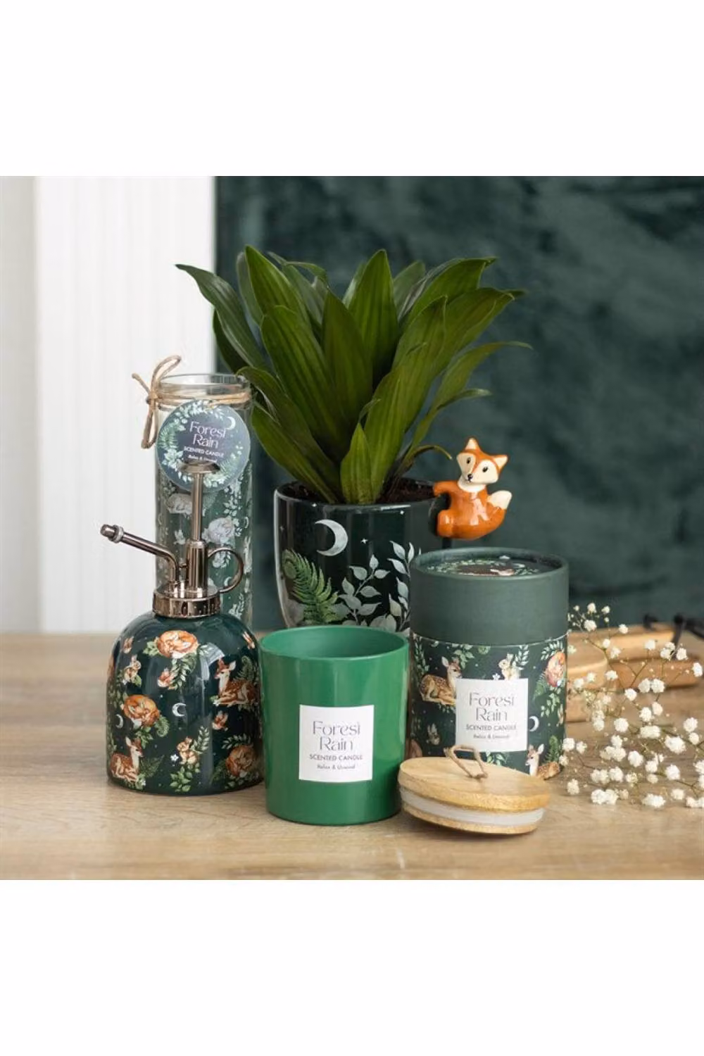KDMD Green Forest Fox Ceramic Plant Pot in Green – 3