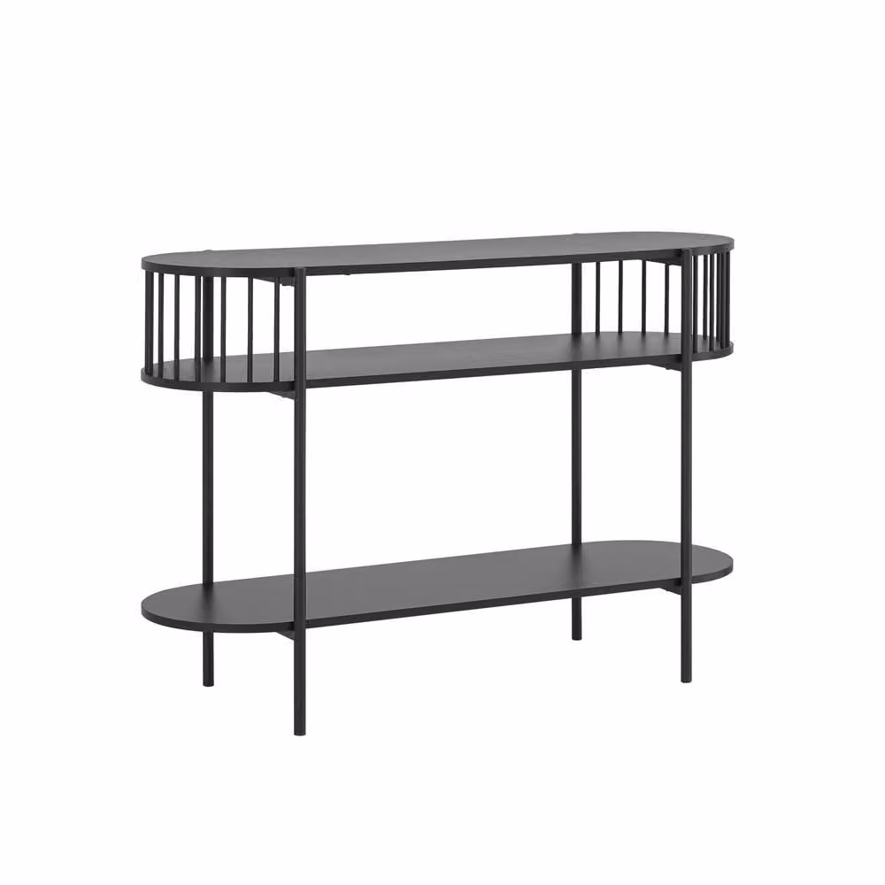 SoBuy Industrial Style Three-Tier Narrow Console Table in Black, W/D/H: 110.0 x 39.0 x 75.9 cm – 2