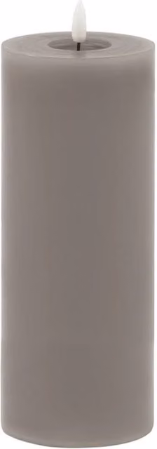 Lemon Pavilion Luxe Collection Grey Wax Melt Effect LED Pillar Candle, W9 x D9 x H23 cm