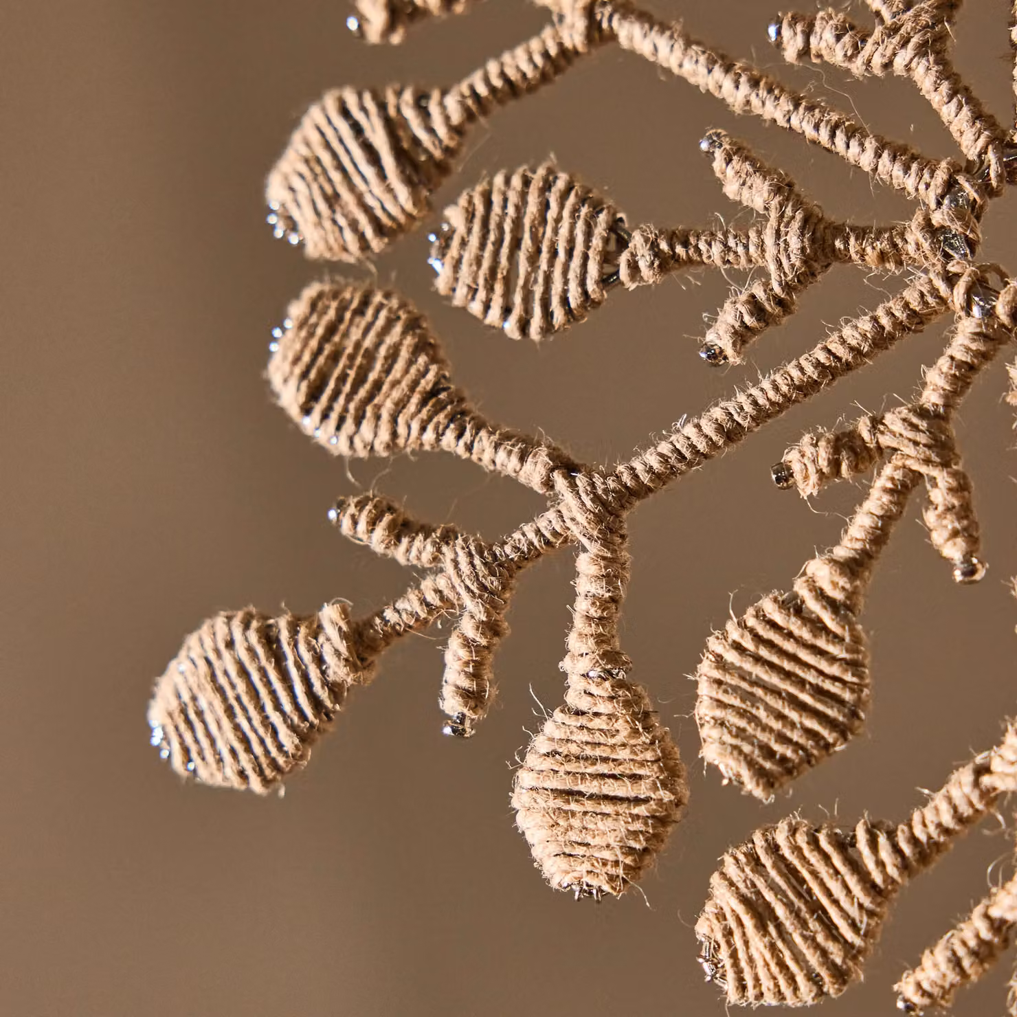 Dibor Brown Jute Snowflake Christmas Tree Topper – 3