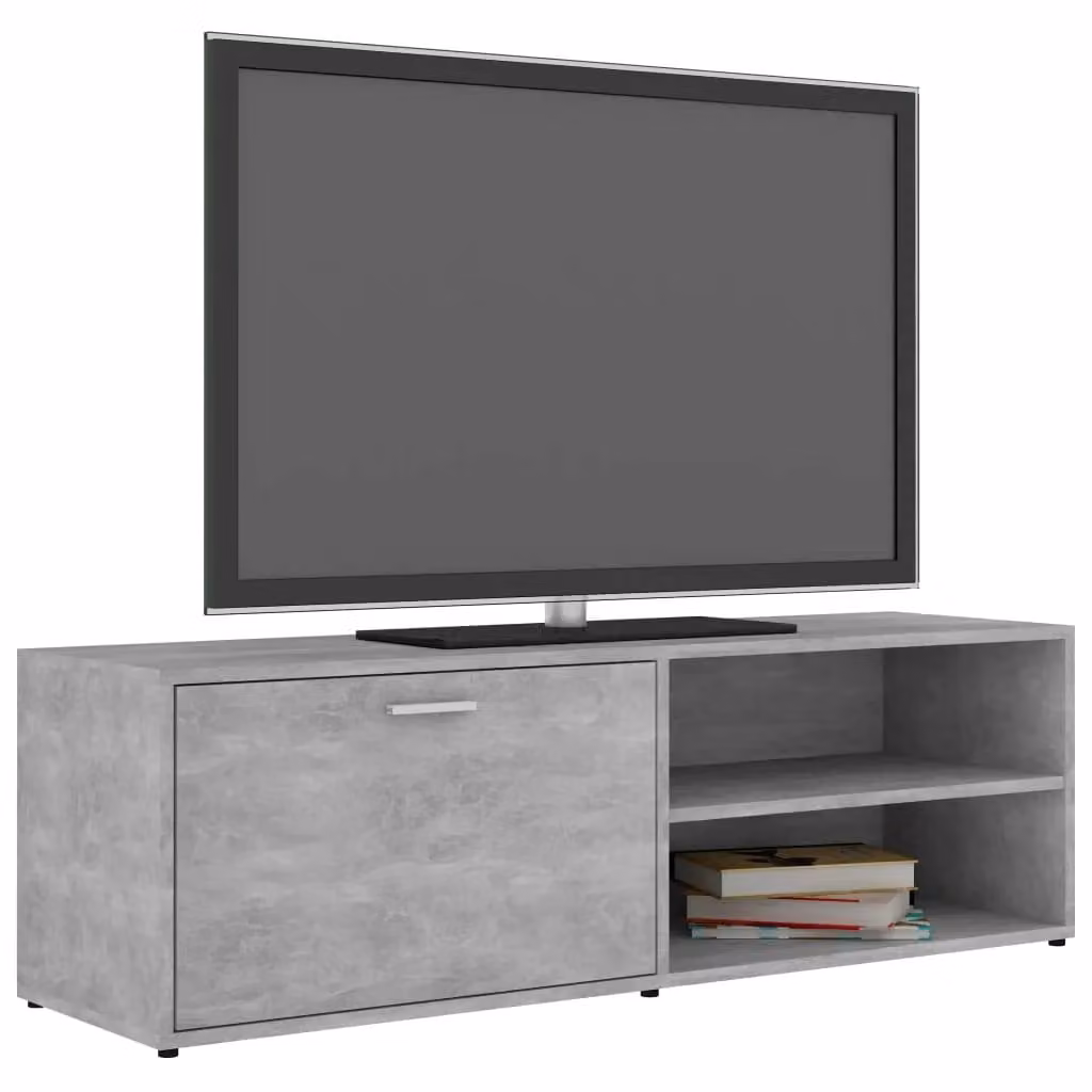 Berkfield Home Modern TV Cabinet in Concrete Grey, W/D/H: 120 x 34 x 37 cm – 3