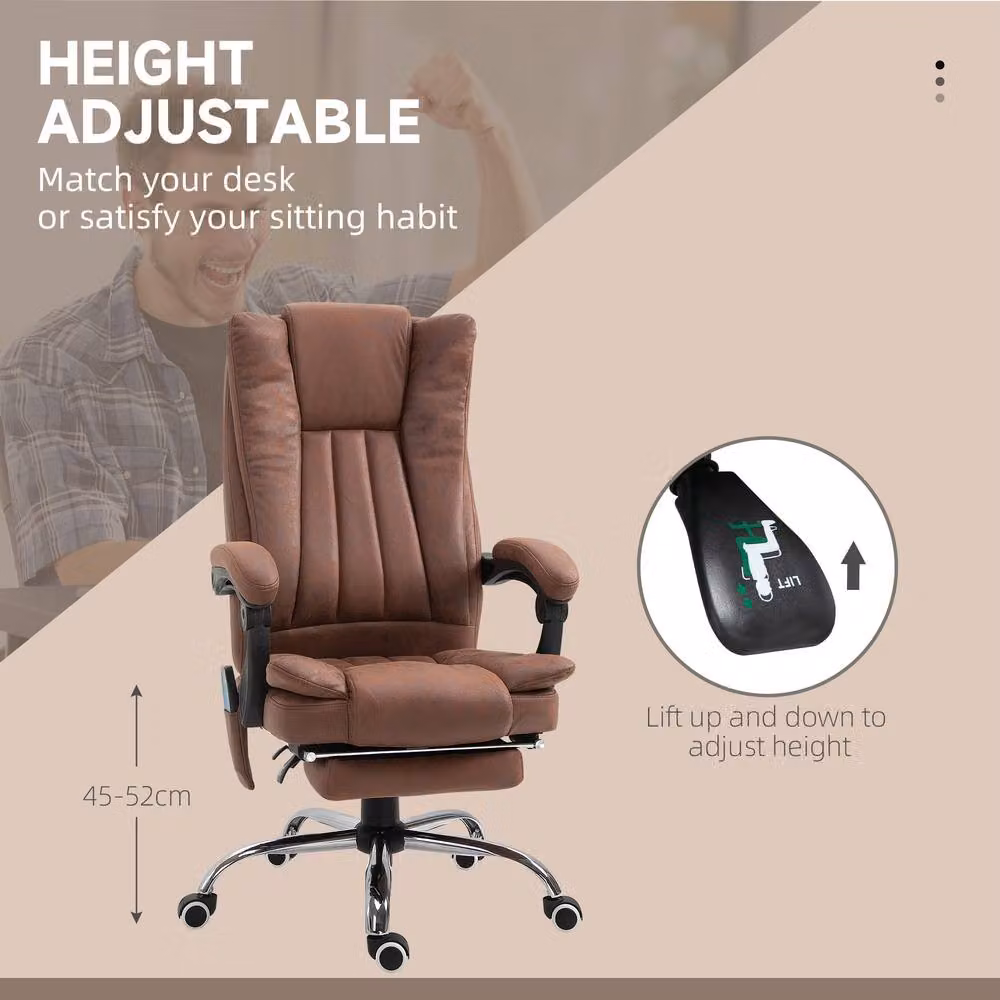 STILVORA Brown Executive Office Chair with Massage, Heat and Footrest – 5