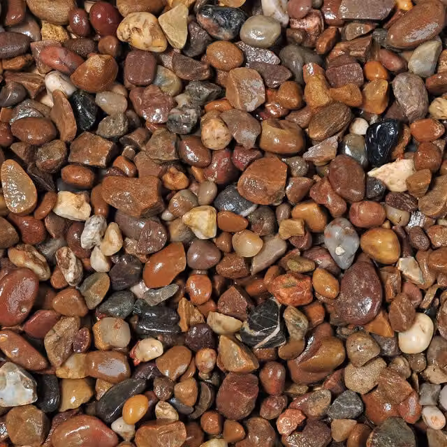 Warma Decorative Pea Gravel Bulk Bag in Brown, Beige and Grey Stone