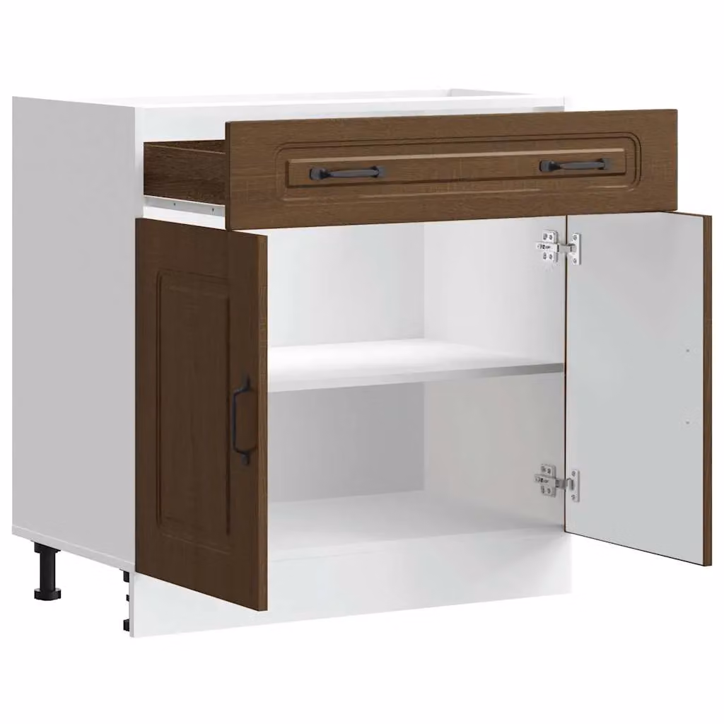 Berkfield Home Kalmar Kitchen Base Cabinet in Brown Oak Engineered Wood – 3