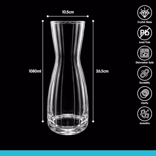 Argon Tableware Hoxton Optic Crystal Carafes, Pack of 6, 1.1 l, Transparent – 5
