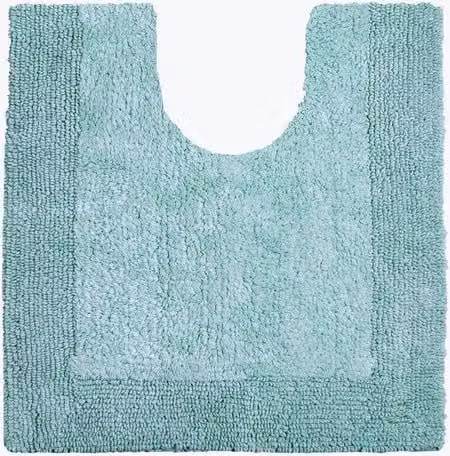 Allure Bath Fashions Elegance Reversible Heavyweight Cotton Pedestal Mat in Duck Egg Blue, W/D/H: 55 x 55 x 1 cm