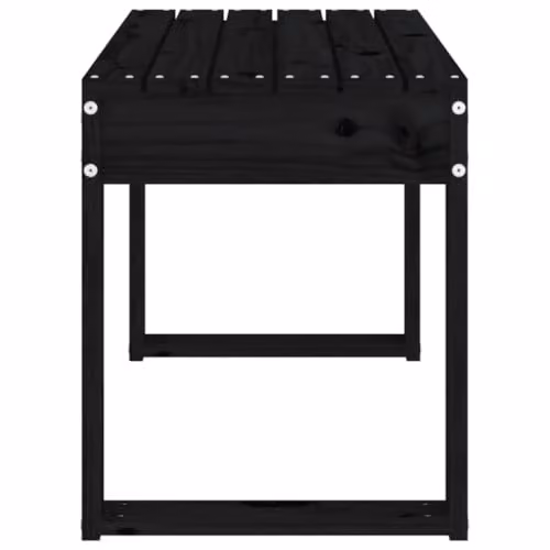 vidaXL Garden Bench in Black Solid Pine Wood, W/D/H: 80 x 38 x 45 cm – 5
