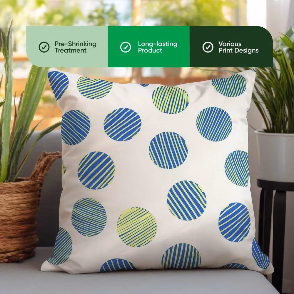 Gardenwize Pack of 2 Polka Dot Outdoor Scatter Cushions in Multicolour and White – 3