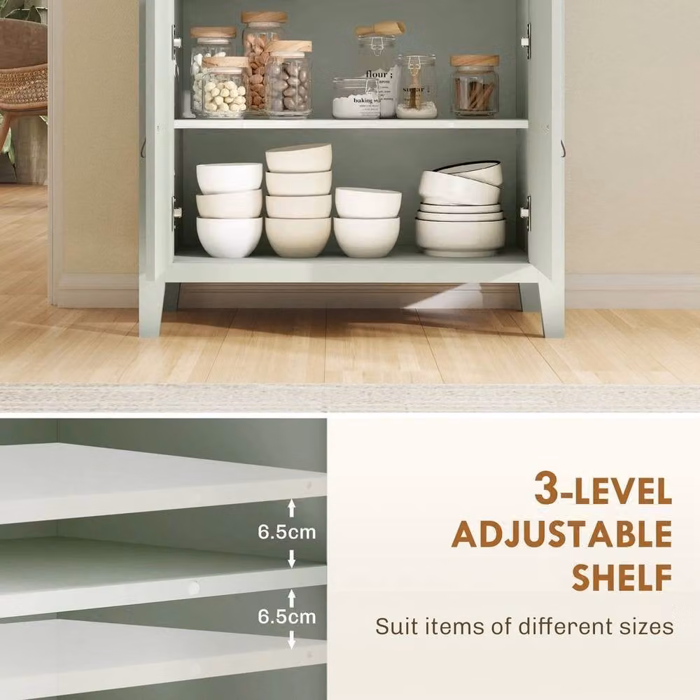 FORGEVIO Modern Matt Green Sideboard with Drawer – 2