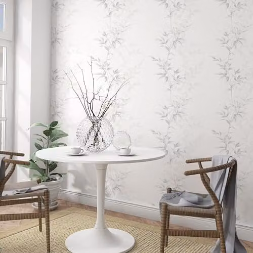 Galerie Industrial Botanical Floral Wallpaper in White and Grey, Non-Woven Roll – 2
