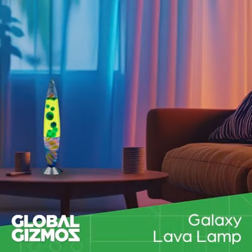 Global Gizmos 49019 Tie Dye Lava Lamp, Multicolour Retro Mood Light with Silver Aluminium Base, Height: 40.64 cm – 2