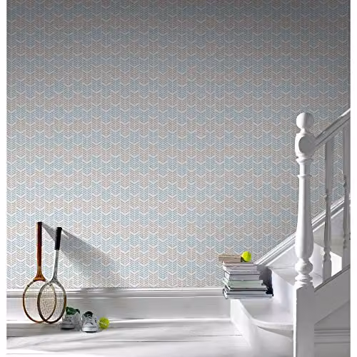 Graham & Brown Superfresco Easy Paste The Wall Oiti Geometric Taupe and Blue Abstract Wallpaper – 3