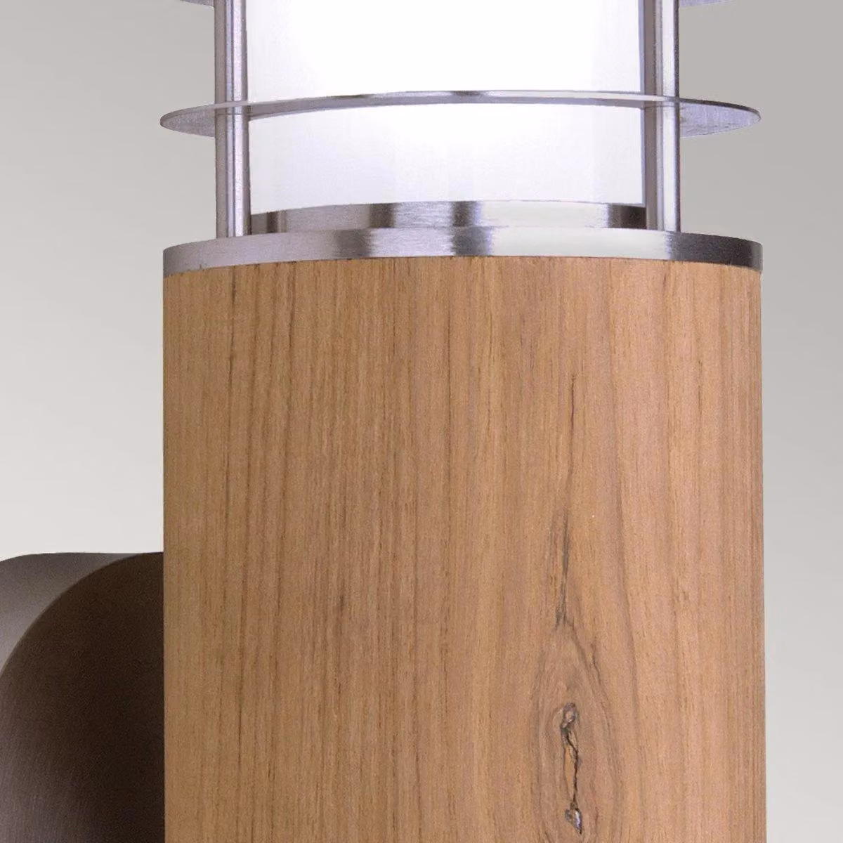 Netlighting Poole 1 Light Outdoor Wall Light in Brown Stainless Steel and Teak with E27 Socket and IP44 Rating – 3