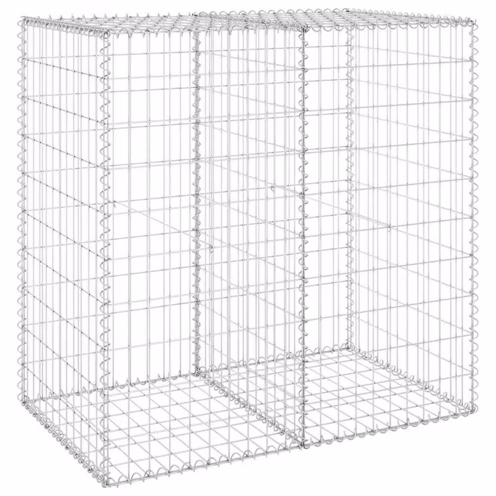 Berkfield Home Durable Galvanised Steel Gabion Fence with Covers in Silver, W/D/H: 100 x 60 x 100 cm – 2