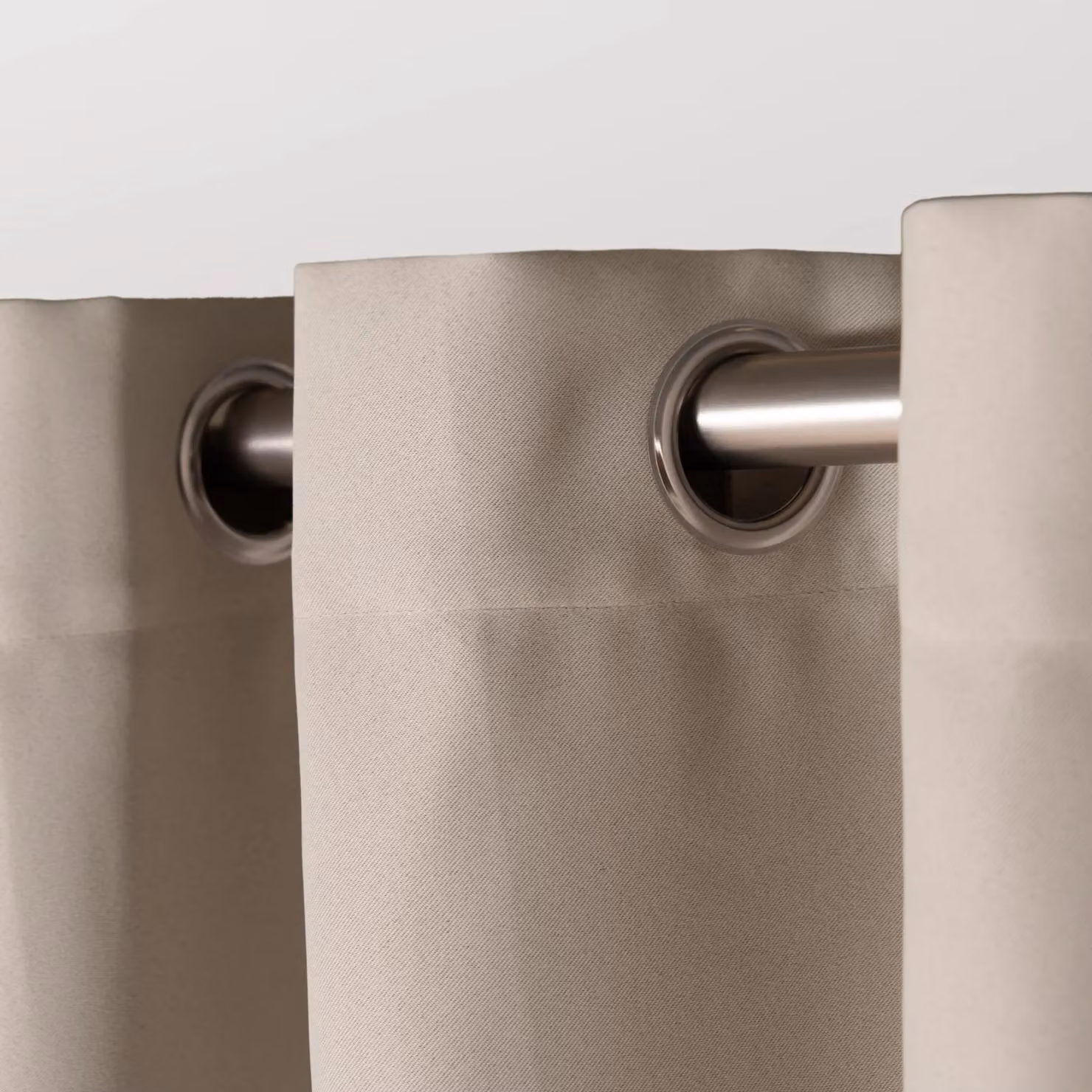 OHS Pair of Thermal Ready Made Eyelet Blackout Curtains in Stone, Width: 228 cm, Drop: 228 cm – 3