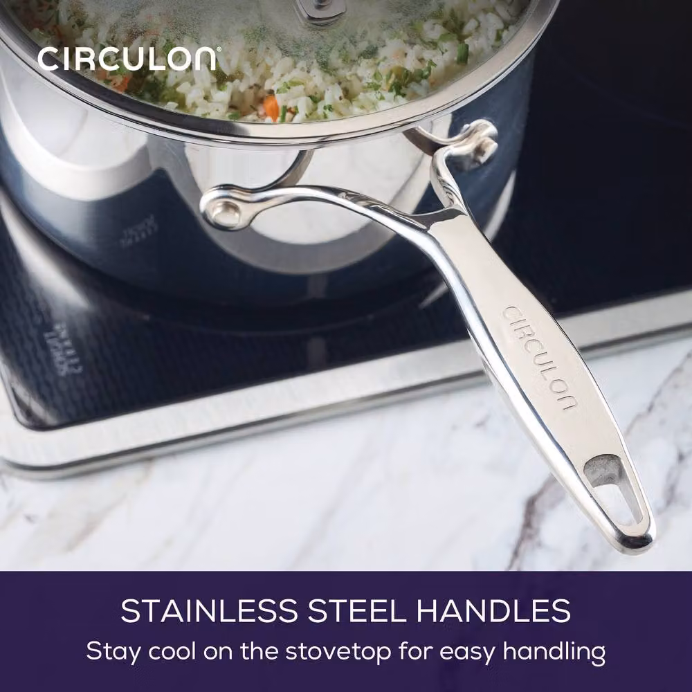 Circulon Silver Stainless Steel Extreme Non Stick Saucepan with Lid, 16cm – 2