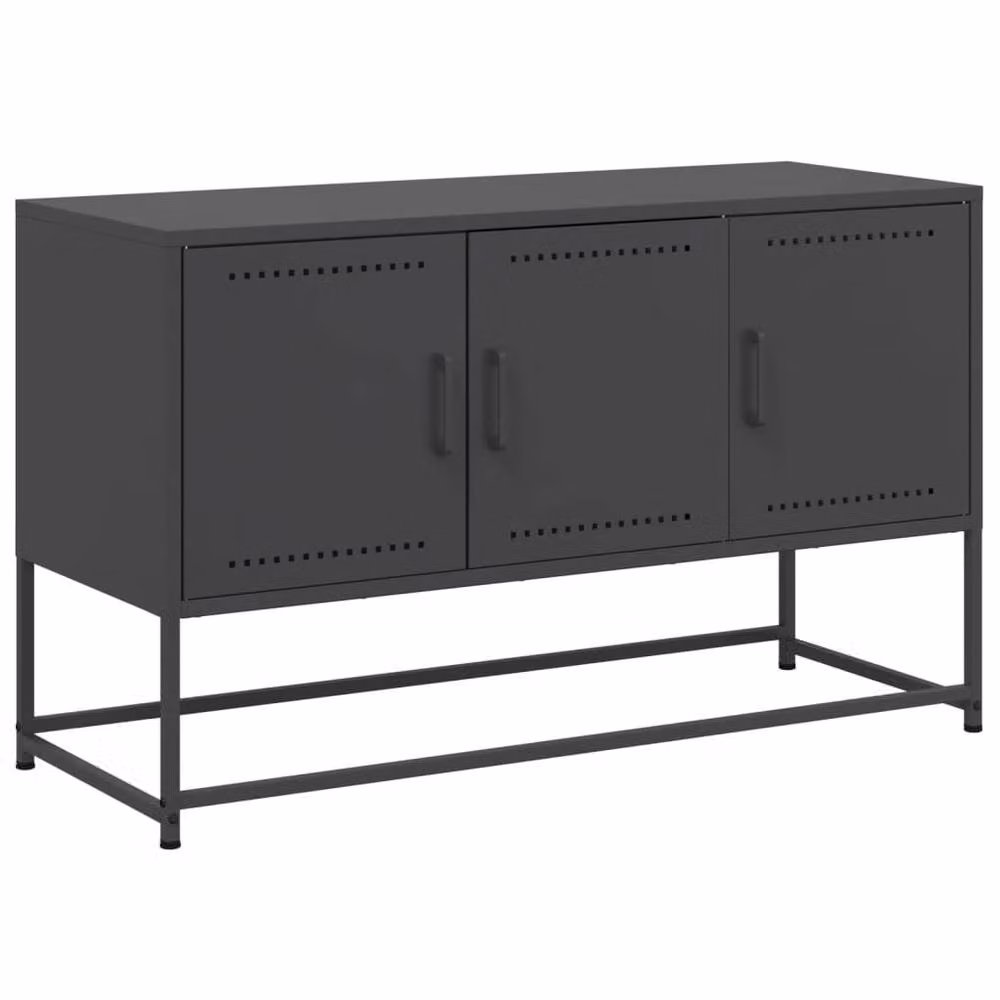 Berkfield Home Industrial Black Matt Metal TV Cabinet W/D/H: 100.5 x 39 x 60.5 cm – 2