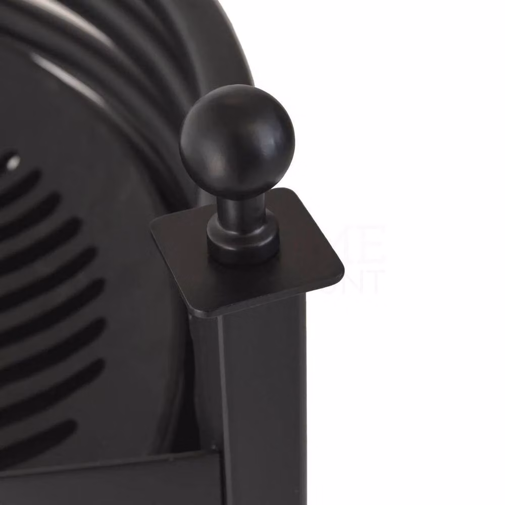 FORGEVIO Black Solid Fuel Set with Front Grate and Fireside Ash Coal Pan, Large – 3
