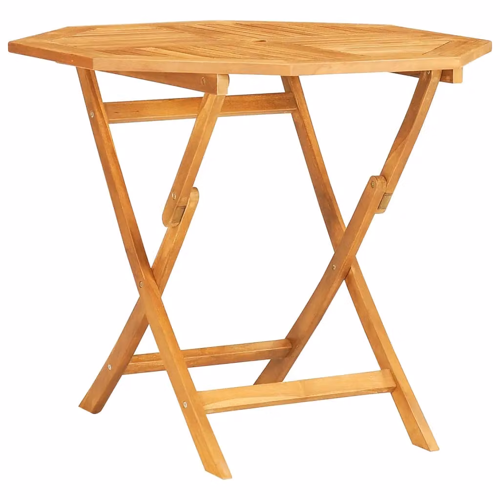 Berkfield Home Folding Garden Table in Brown Solid Teak Wood, W/D/H: 85 x 85 x 76 cm – 2