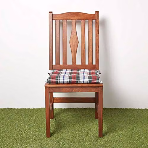 Homescapes Macduff Tartan Cotton Seat Pad in Red and Green, W/D/H: 40 x 40 x 40 cm – 4