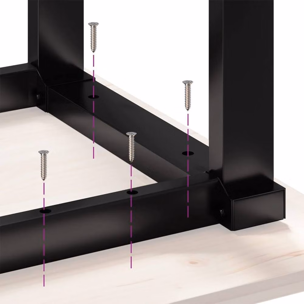 Berkfield Home O-Frame Dining Table Legs in Matt Black Steel W: 160 cm, D: 80 cm, H: 73 cm – 4