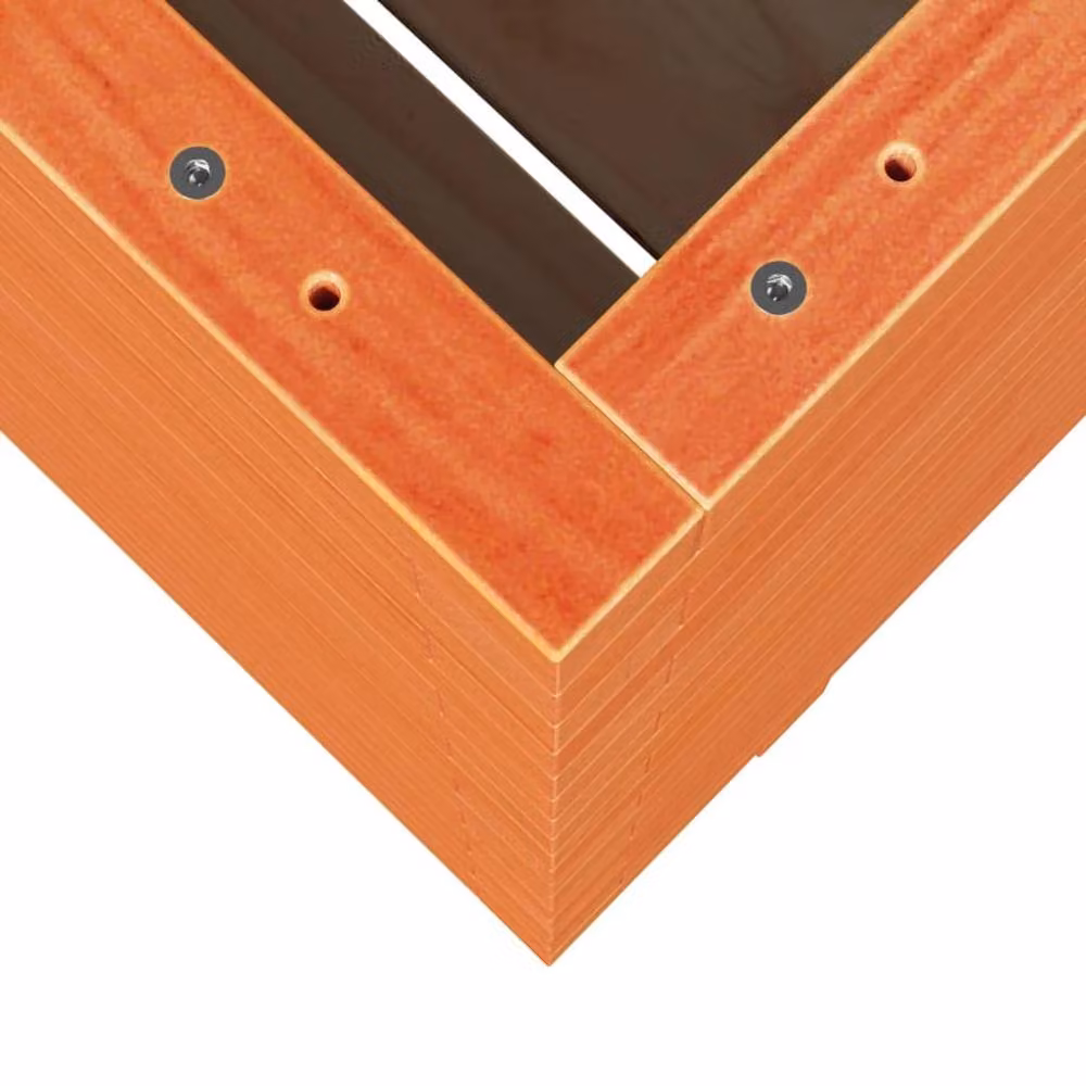 Berkfield Home Beautiful Garden Planter in Brown Solid Wood Pine, W/D/H: 60 x 60 x 72.5 cm – 3