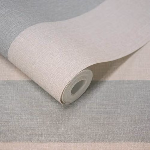 Grandeco Boutique Stratus Stripe Linen Textured Antibacterial Washable Wallpaper, Blue and Green – 2
