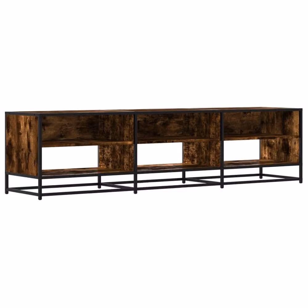 Berkfield Home Industrial TV Cabinet in Smoked Oak Brown, W/D/H: 180 x 40 x 46 cm – 2