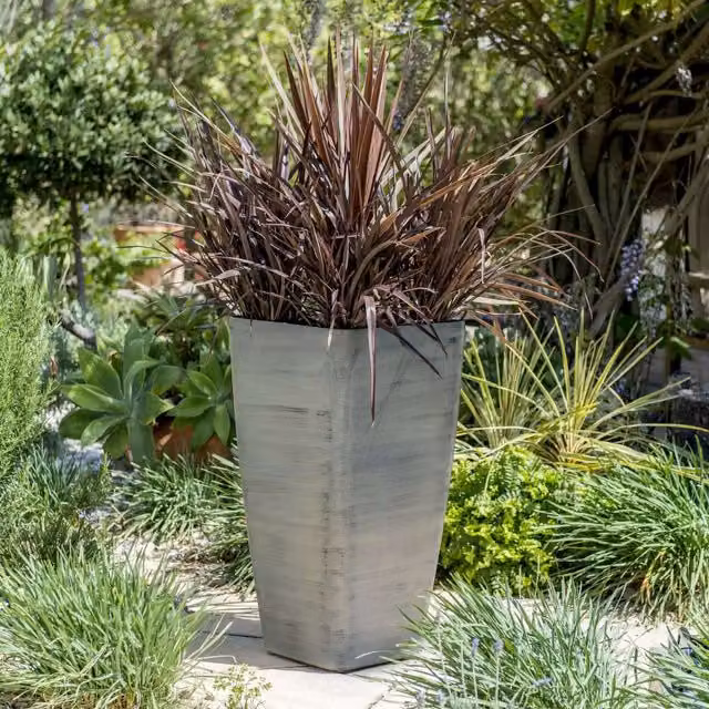 Primrose Cortina Grey and White Flared Square Outdoor Planter Tub