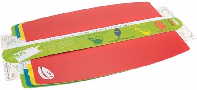 APOLLO Multicolour Flexible Plastic Rectangular Cutting Mats and Chopping Board, 4 Pack – 1